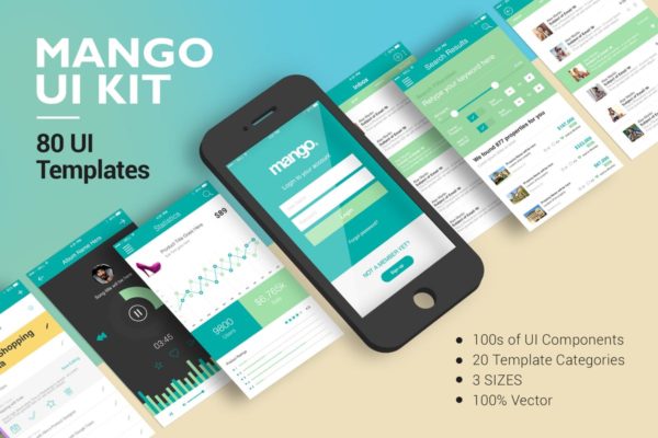电子商务/行程安排 APP UI 套件 Mango UI Kit