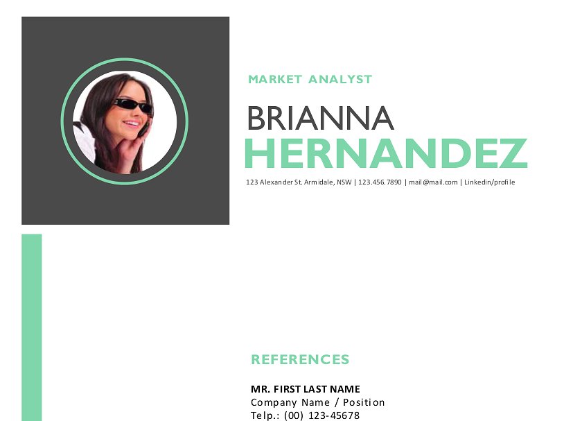 三合一头像实用简历模板 3 in 1 creative photo Word resume插图(2)