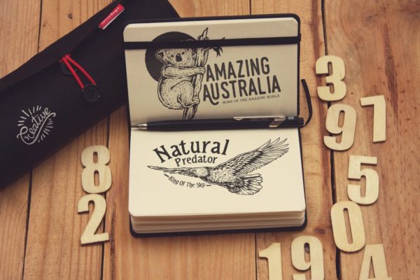 袖珍笔记本写生作品预览样机素材库精选模板v1 Pocket Notebook Writing Sketch