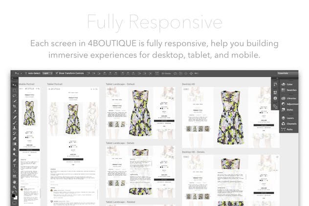 响应式电子商务网站Web UI工具包 4Boutique – A Responsive Ecommerce Web UI KIT PSD插图(3)