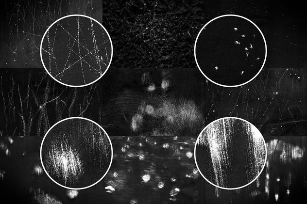 黑白划痕破损做旧风格背景纹理Vol.1 Black and White Scratches Textures Volume 1插图(2)