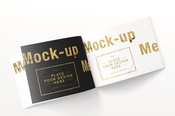 超级简约小册子、目录样机模板 Landscape Catalog, Brochure Mockups