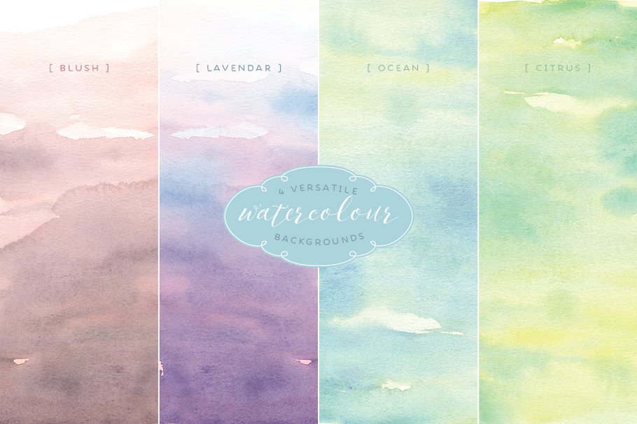 水彩花卉边界装饰插画元素 Watercolor floral borders插图(4)