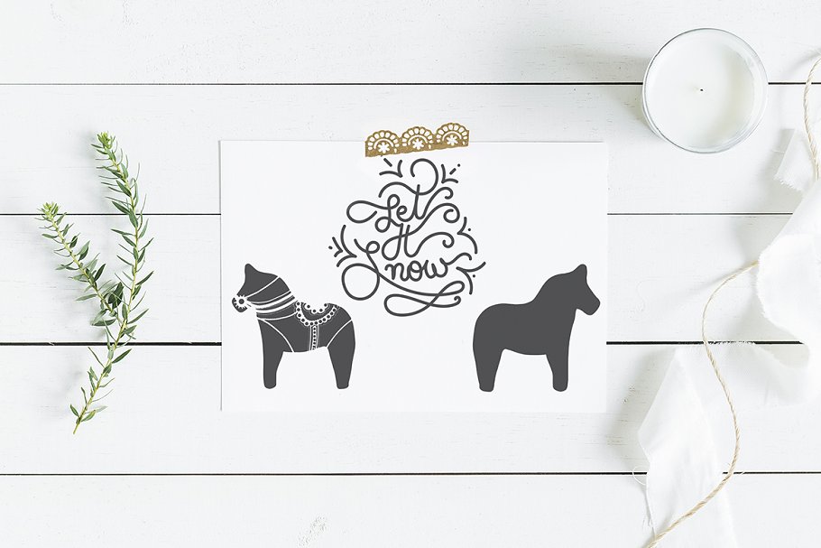 北欧风格圣诞主题矢量图形 Nordic Christmas Vector Graphics插图(3)