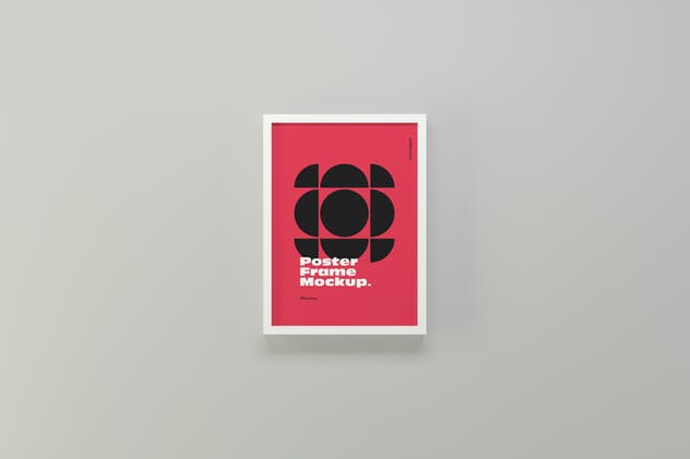 海报/照片简约白色框架样机模板 Poster Frame Mockups插图(1)