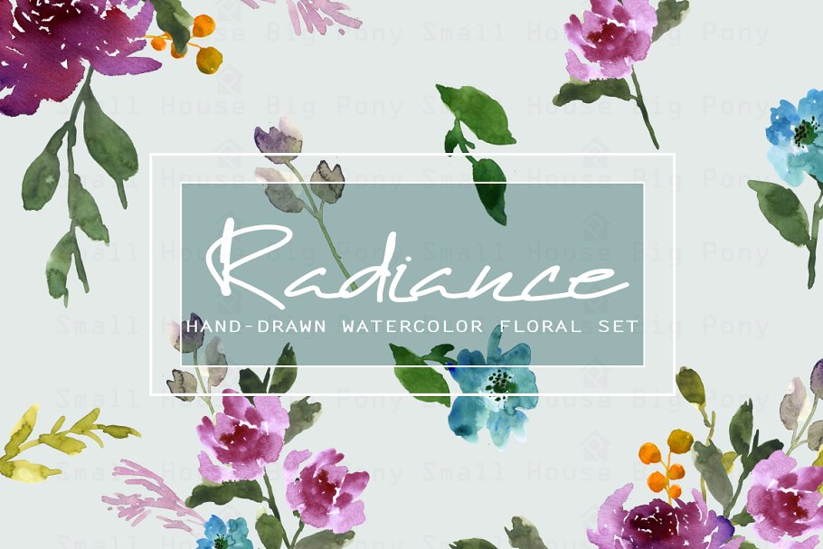 花卉水彩剪贴画 Radiance-Watercolor Clip Art插图(2)