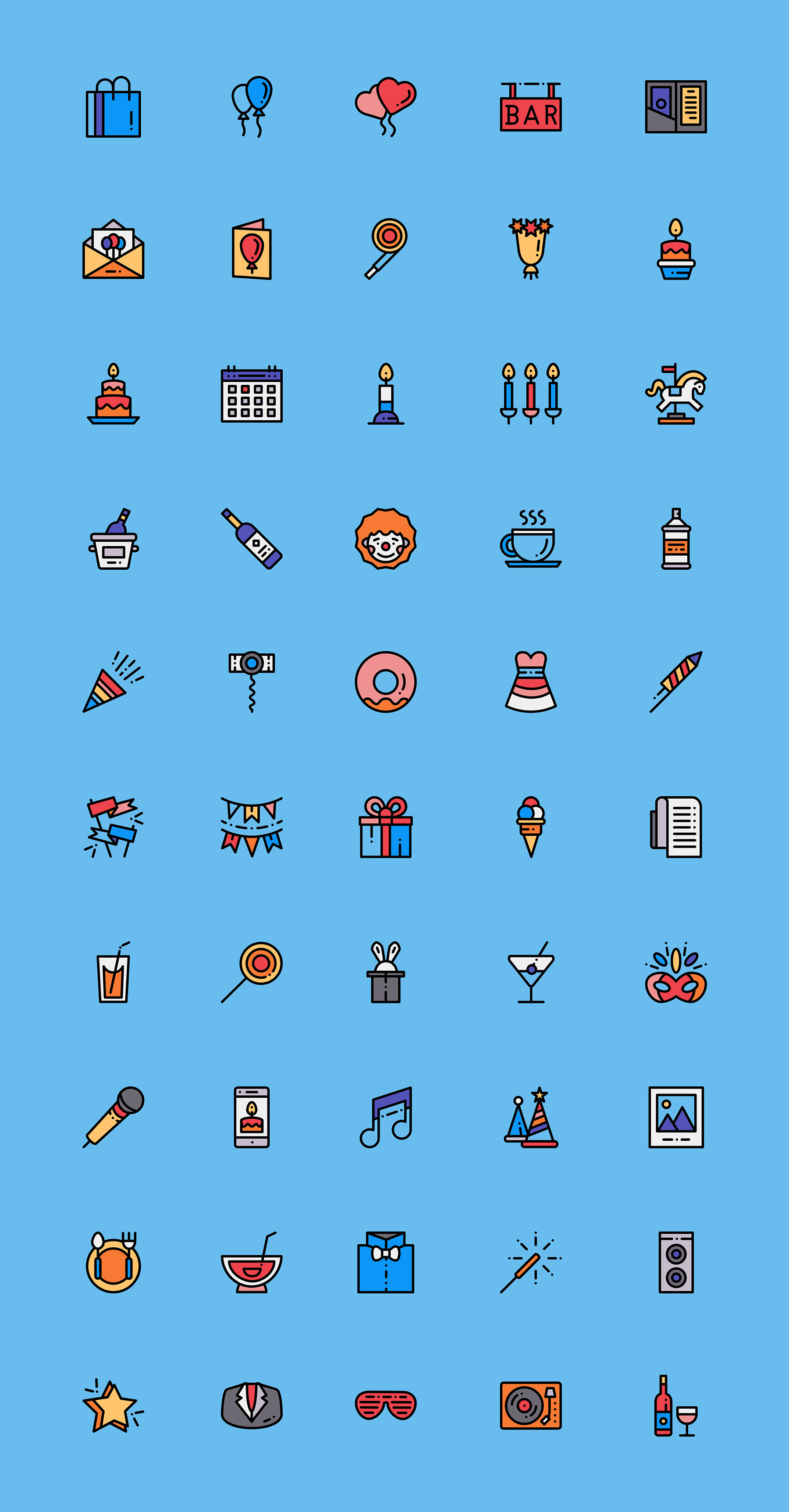 50 枚生日元素图标