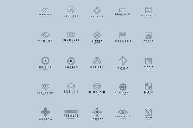 极简主义几何图形Logo标志模板V2 Geometric Logos Vol.2插图(2)