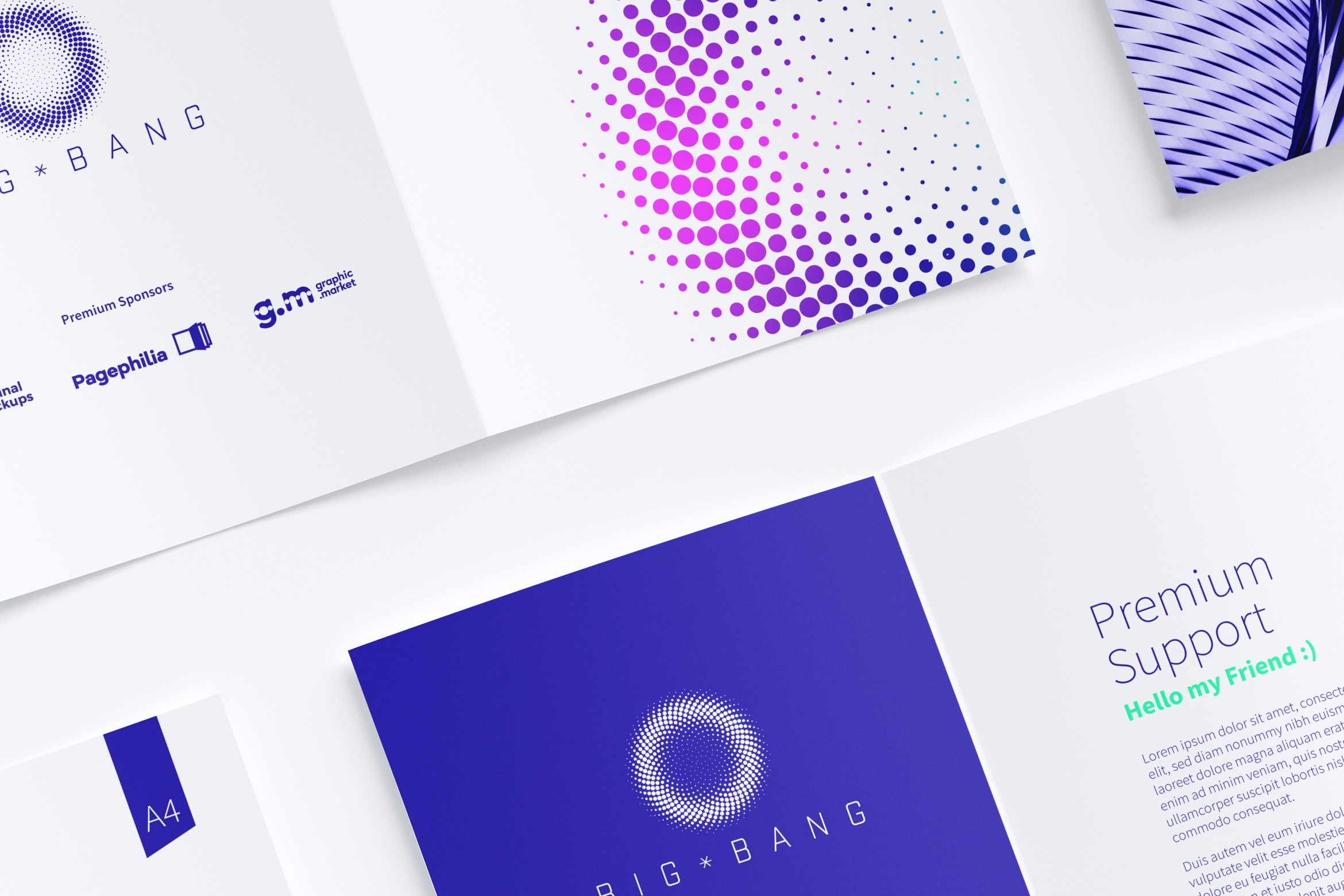 A4三折页企业传单设计效果图等距网格样机07 A4 Trifold Brochure Mockup 07插图(4)