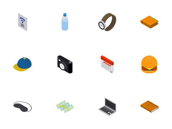 50 枚旅游元素轴测图标素材之家精选sketch素材