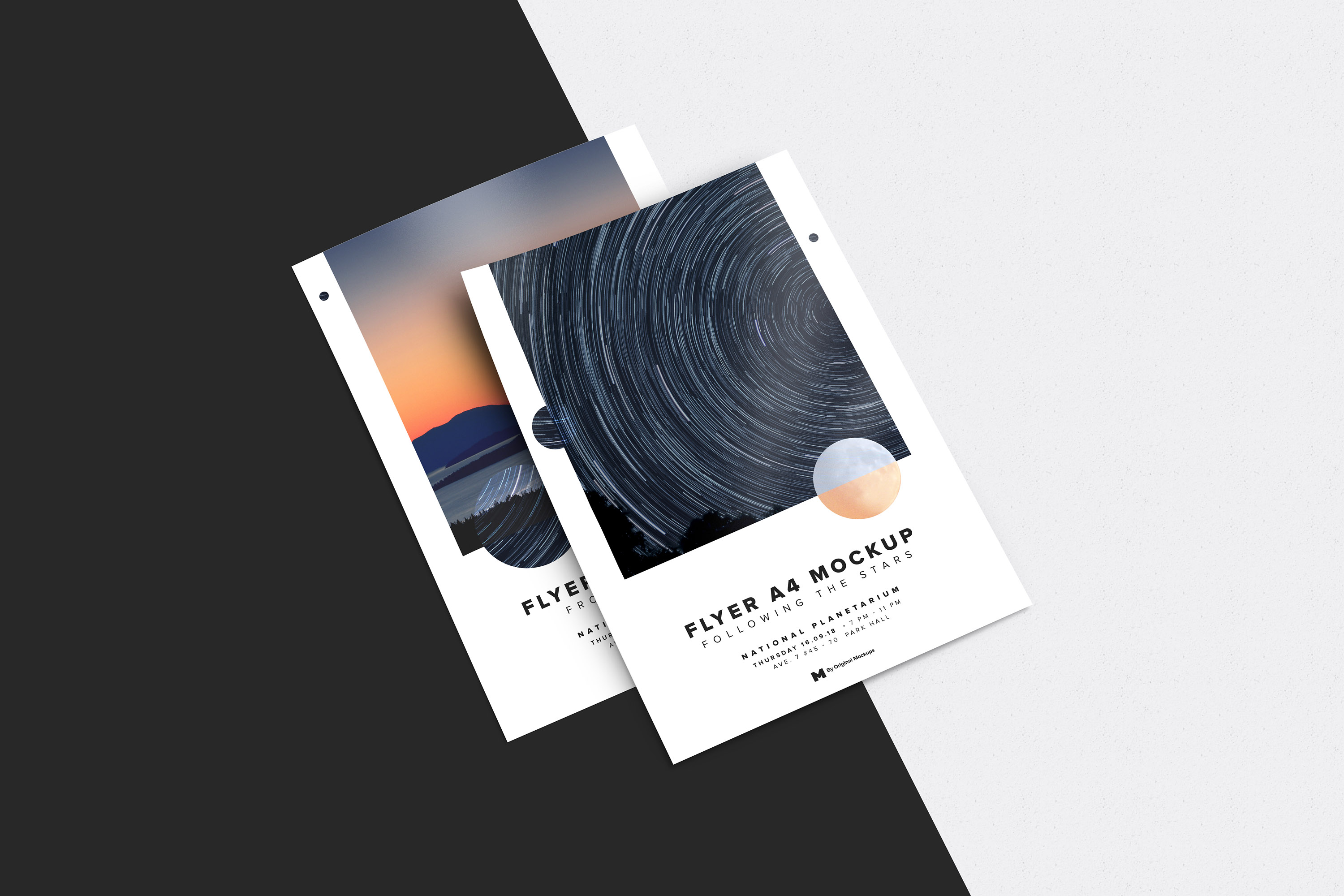 A4-A5传单设计制作印刷效果预览堆叠样机01 A4-A5 Flyer Stack Mockup 01插图(2)