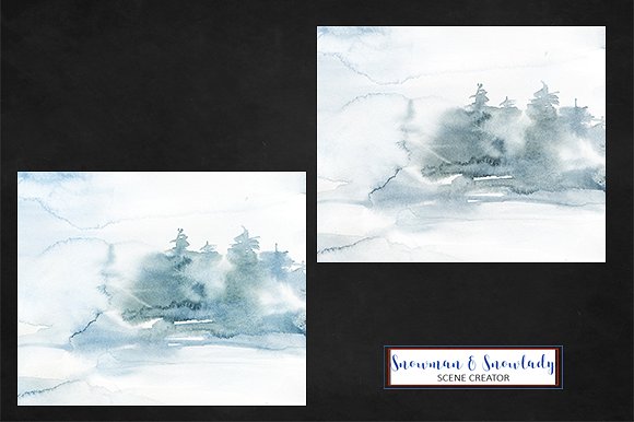 雪人圣诞水彩剪辑集 Snowmen Christmas Clipart Collection插图(15)