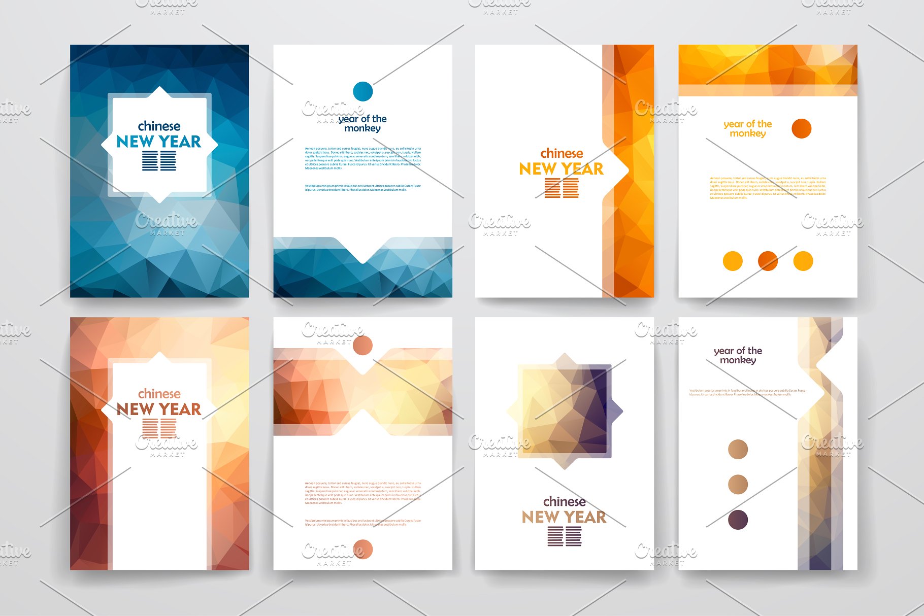 中国新年风格画册模板 Chinese New Year Brochures插图(1)