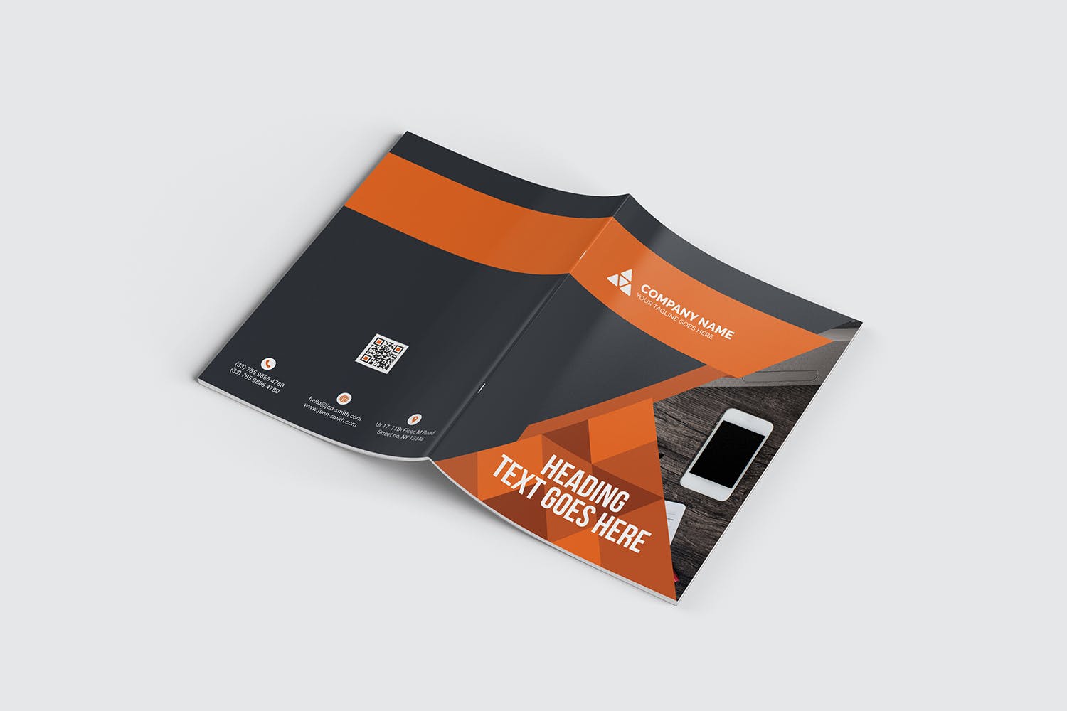 企业宣传折页设计EPS模板 Bifold Brochure插图(3)