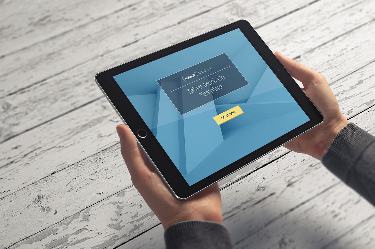 单色背景平板电脑UI设计展示素材库精选样机 Tablet Mockup Set插图(3)