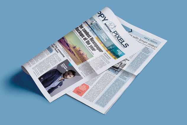 专业新闻报纸PSD印刷品样机 Professional Newspaper PSD Mockups插图(2)