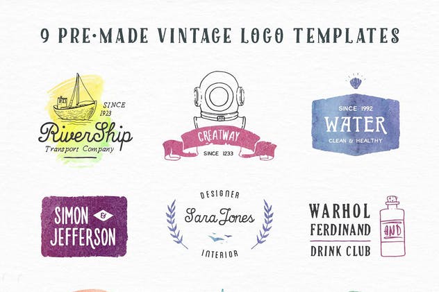 海洋主题水彩矢量插图设计套装 AquaWay — watercolored vector pack插图(6)