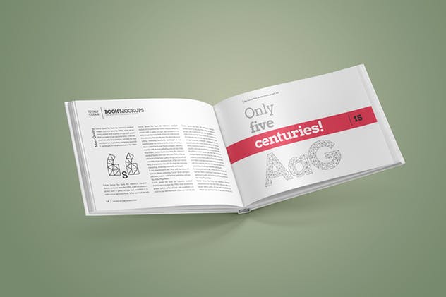 精装企业画册产品目录设计展示样机模板 Landscape Book Mock-Up Set插图(1)