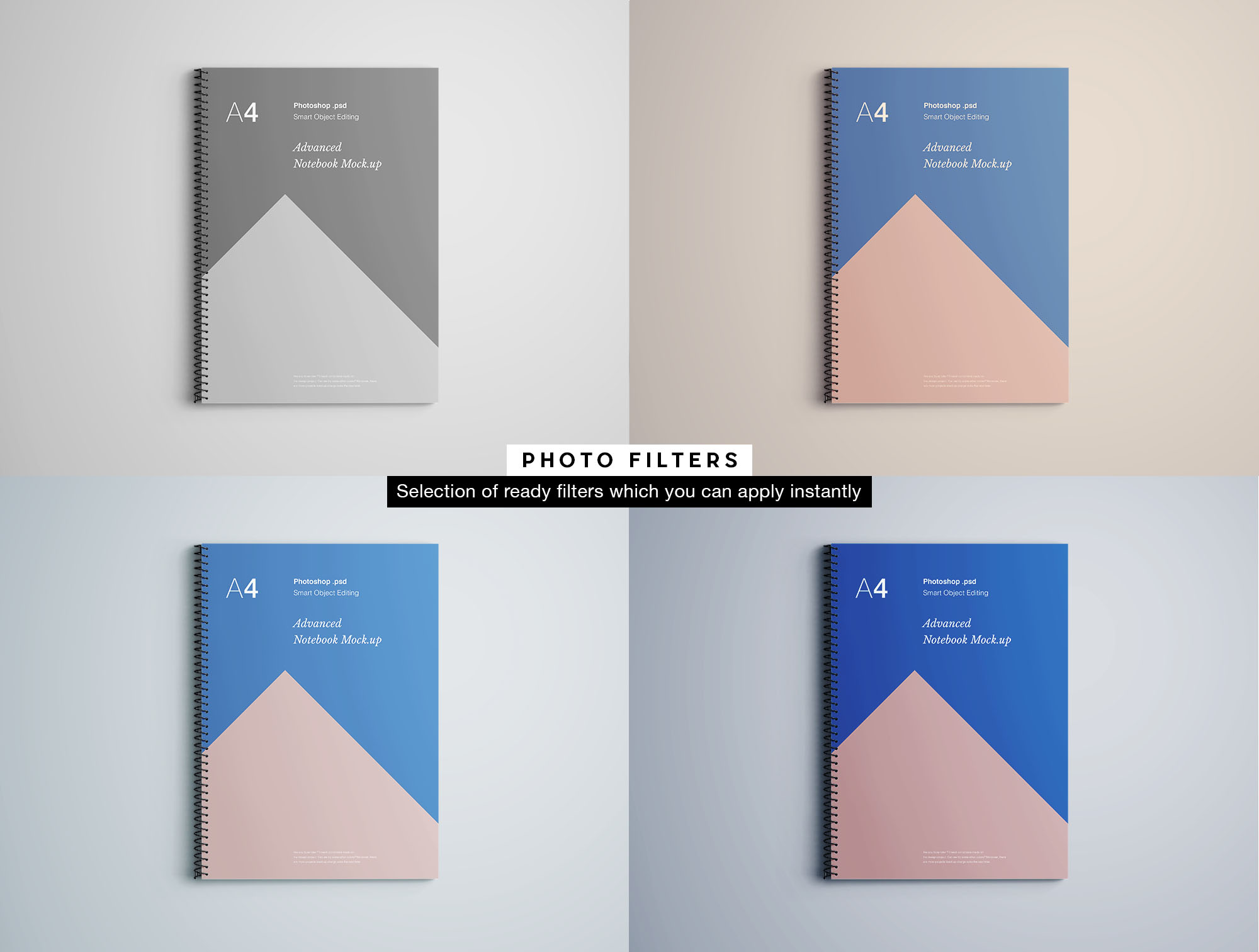 A4尺寸活页记事本封面设计样机模板 A4 Notebook Mockup插图(9)