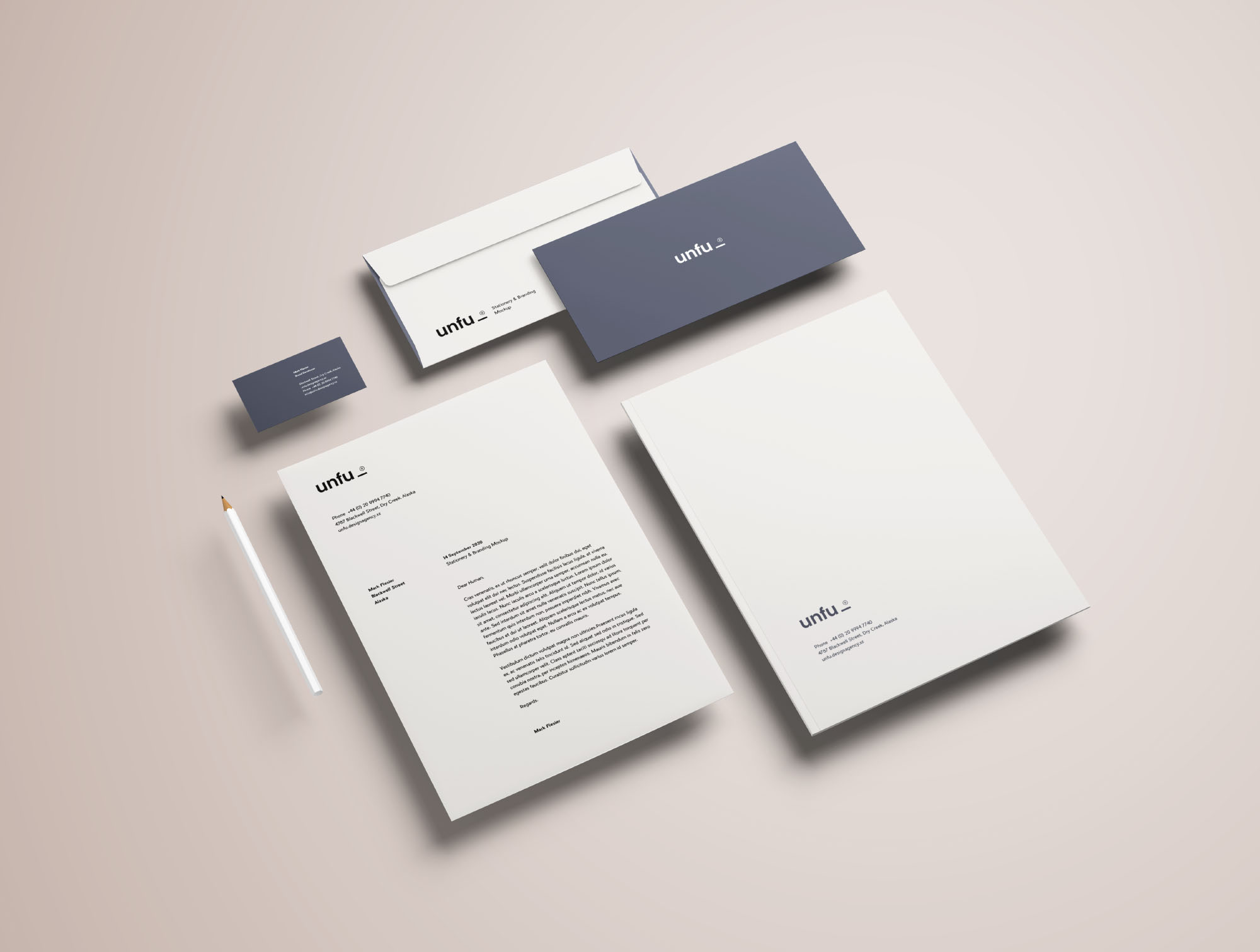 高端品牌VI设计办公用品预览样机PSD模板 Full Branding & Identity Mockup PSD插图(3)