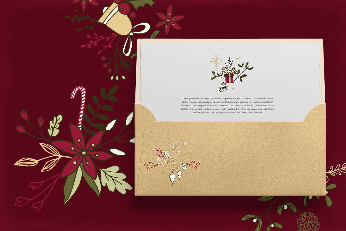 圣诞节主题矢量手绘剪贴画素材 Christmas Cliparts插图(2)