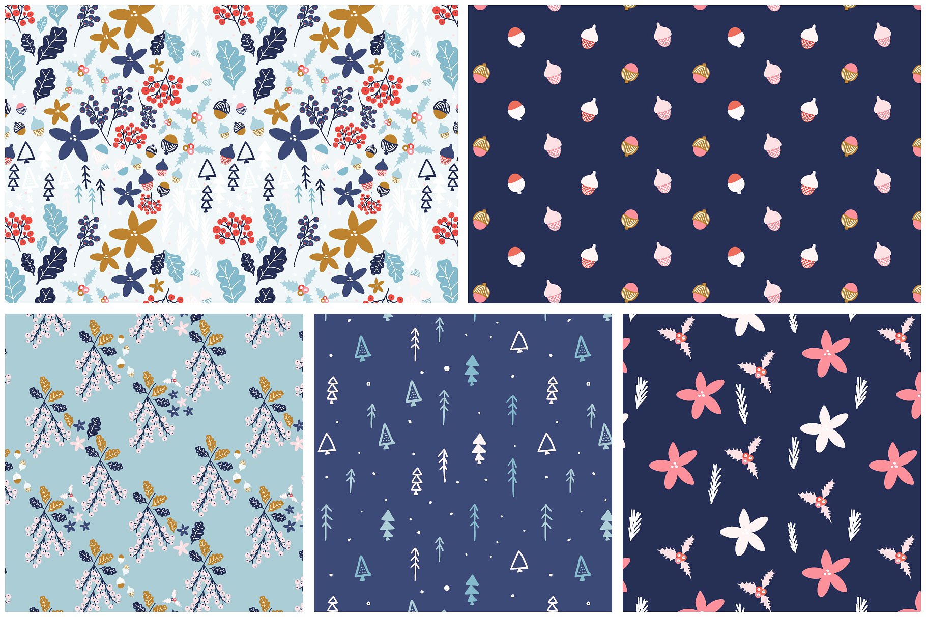 冬季仙境圣诞花样图案 Winter Wonderland Christmas Patterns插图(4)