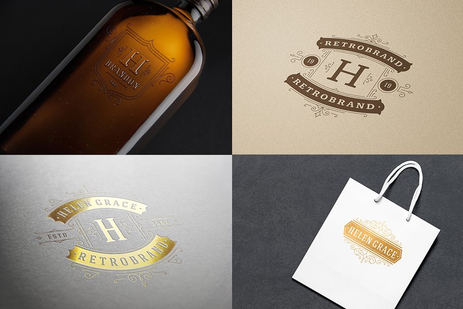 50款复古豪华奢侈品品牌标志模板 50 Luxurious logos & badges插图(11)