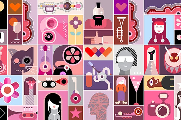 摇滚音乐主题矢量插画海报设计素材 Concert Poster design vector illustration插图(1)