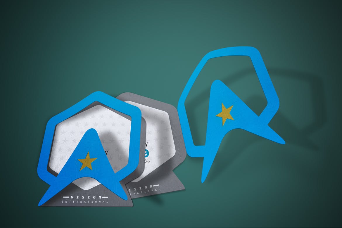 DieCut裁切工艺折叠卡片设计图素材库精选 DieCut Bi-Fold Card Mockup插图(5)