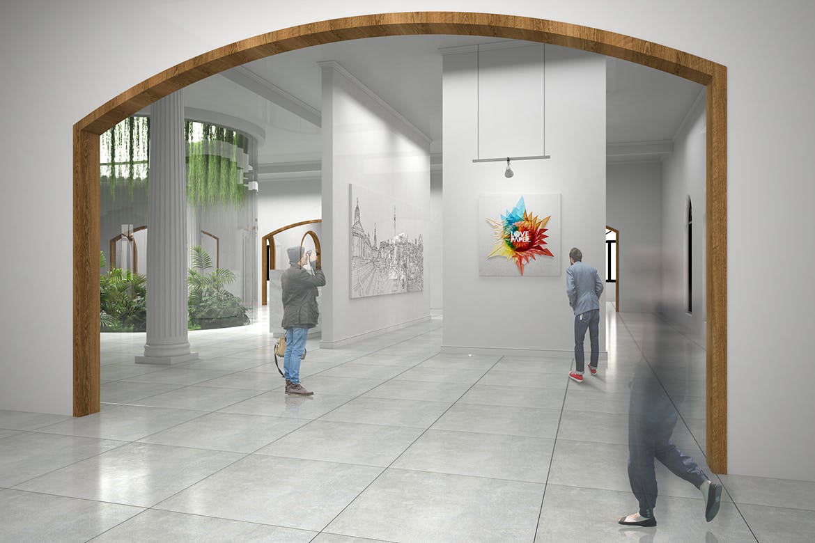 室内装饰设计画框样机模板v12 Exhibittion Mockup [vol12]插图(1)