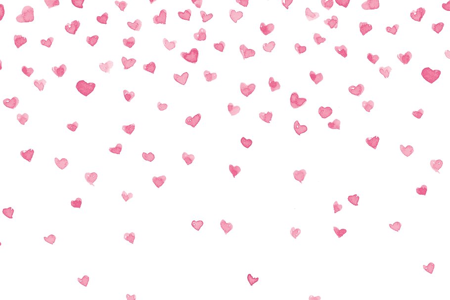 粉色和紫色心形图案纹理 Pink Hearts, Hearts Rain,插图(3)