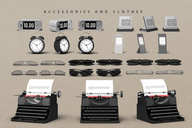 4K高分辨率-100+高质量正视图办公室场景样机元素 Mockupper Front view mock-up objects插图(10)