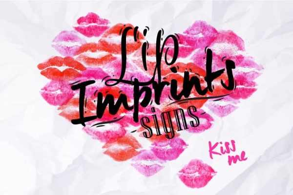 唇印标志矢量图形 Lip imprints signs
