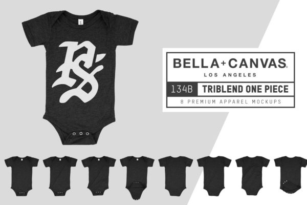 Tri Blend混纺婴儿连体衣样机 Bella Canvas 134B Triblend One Piece
