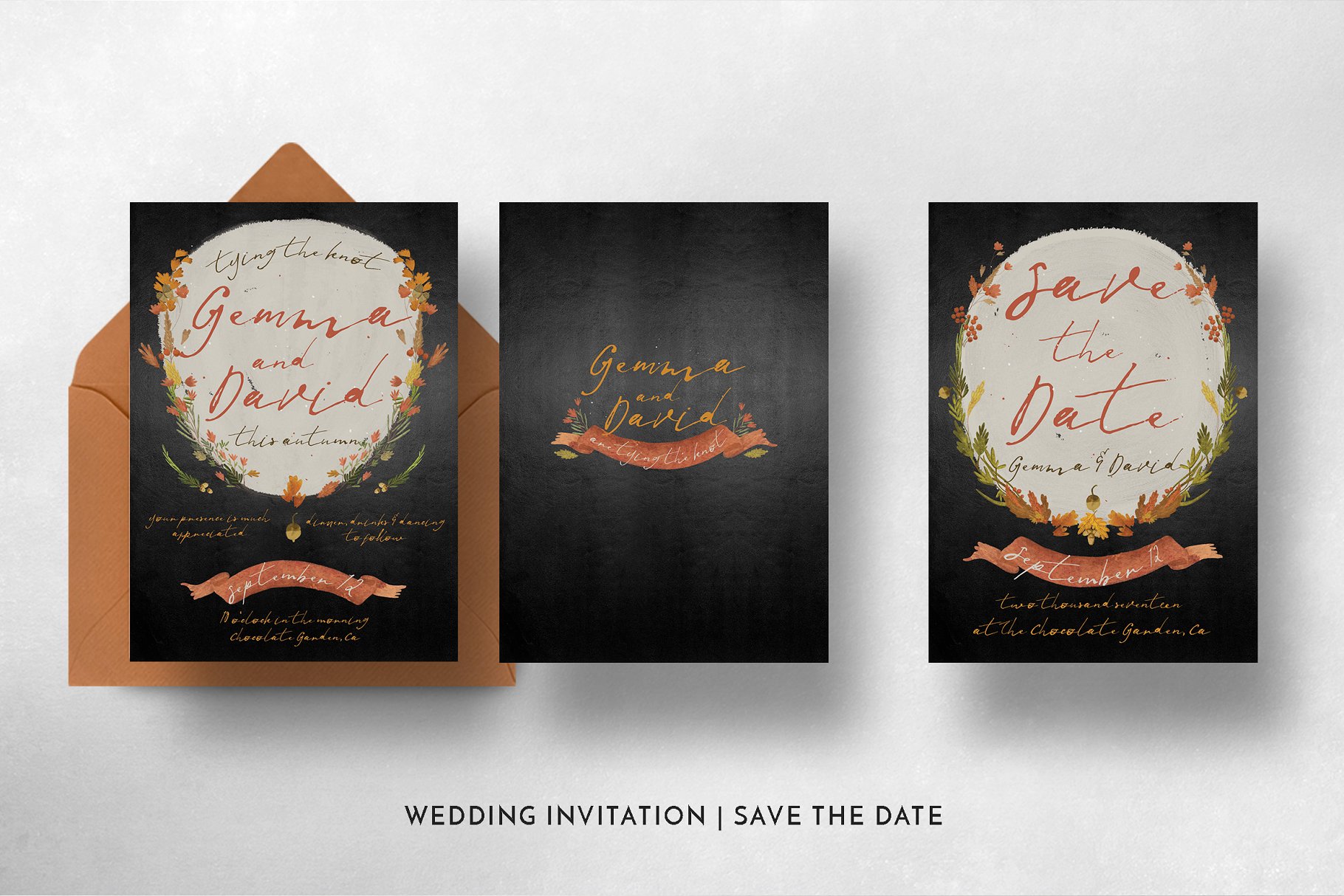 秋季花卉婚礼设计素材套装 Autumn Floral Wedding Suite插图(10)