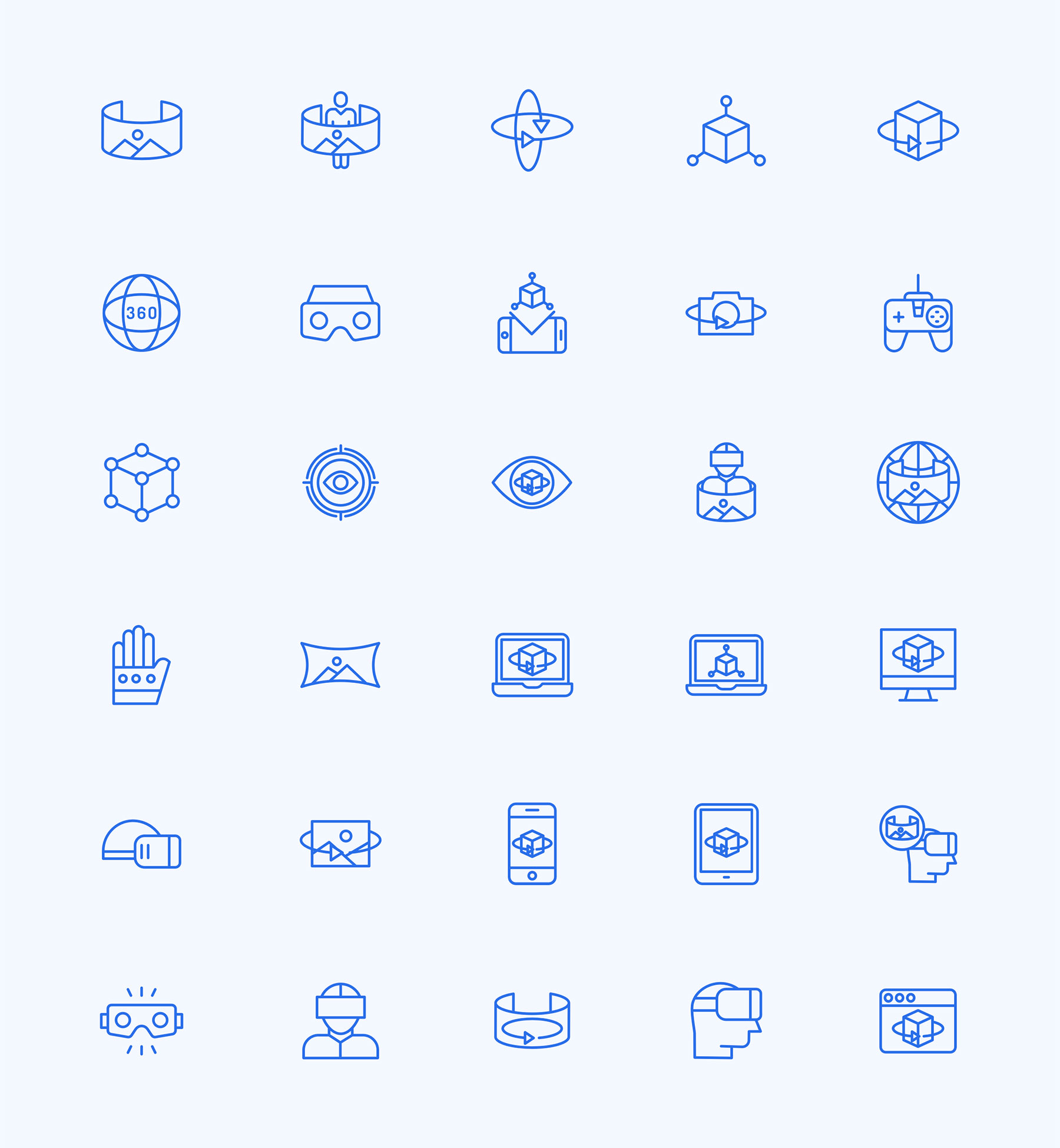 30 枚虚拟现实元素图标