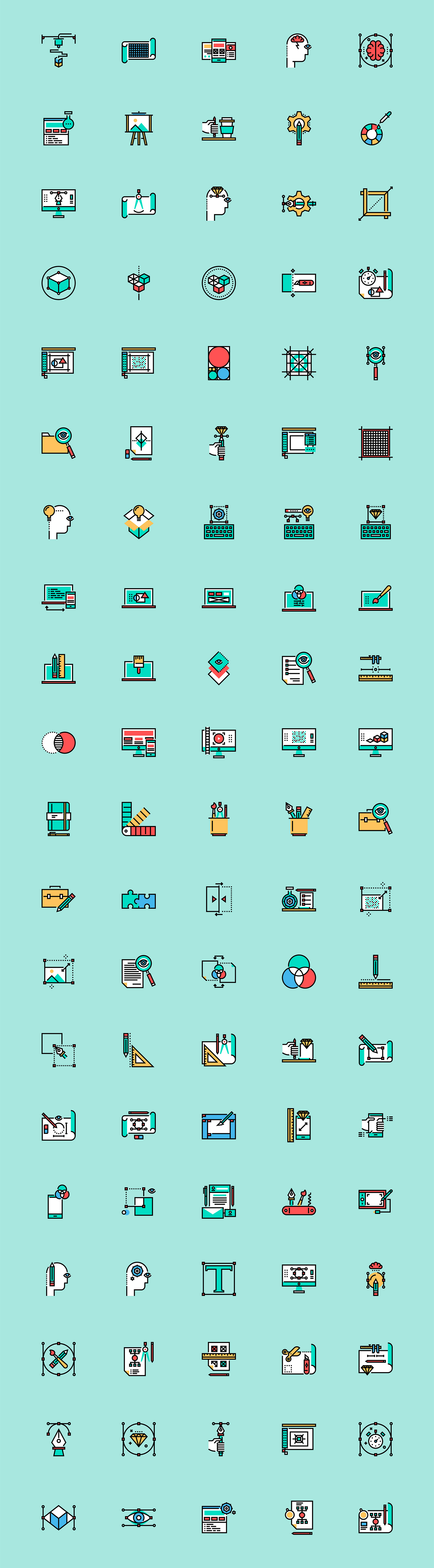 100 枚创作流程元素图标