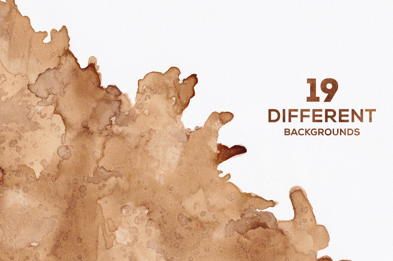 咖啡色水彩咖啡污迹肌理纹理背景素材 Watercolors Coffee Backgrounds插图(2)