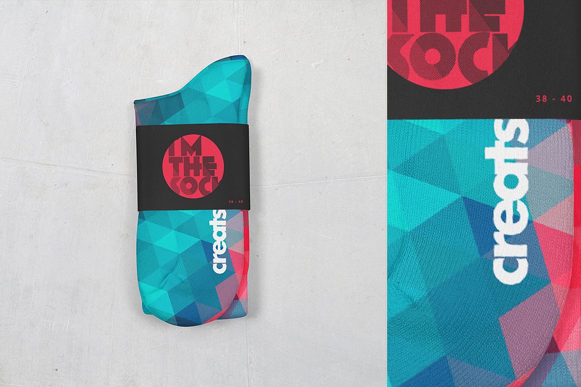 有逼格的长筒袜样机展示模型 Knee High Socks Mockup Set插图(2)