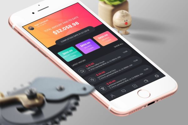 金融股票类APP应用界面模板 Finance 6 Mobile Ui – H