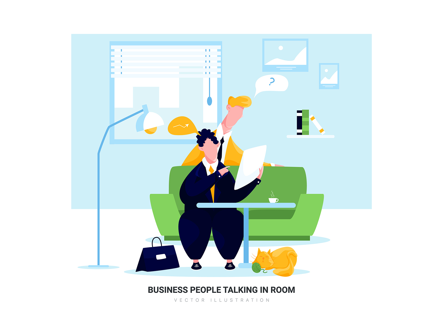素材库下午茶：10个商务办公主题矢量场景插画集插图(10)