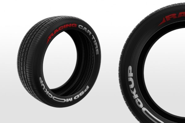 赛车轮胎外观喷涂图案设计预览素材库精选 Racing Car Tire Mockups