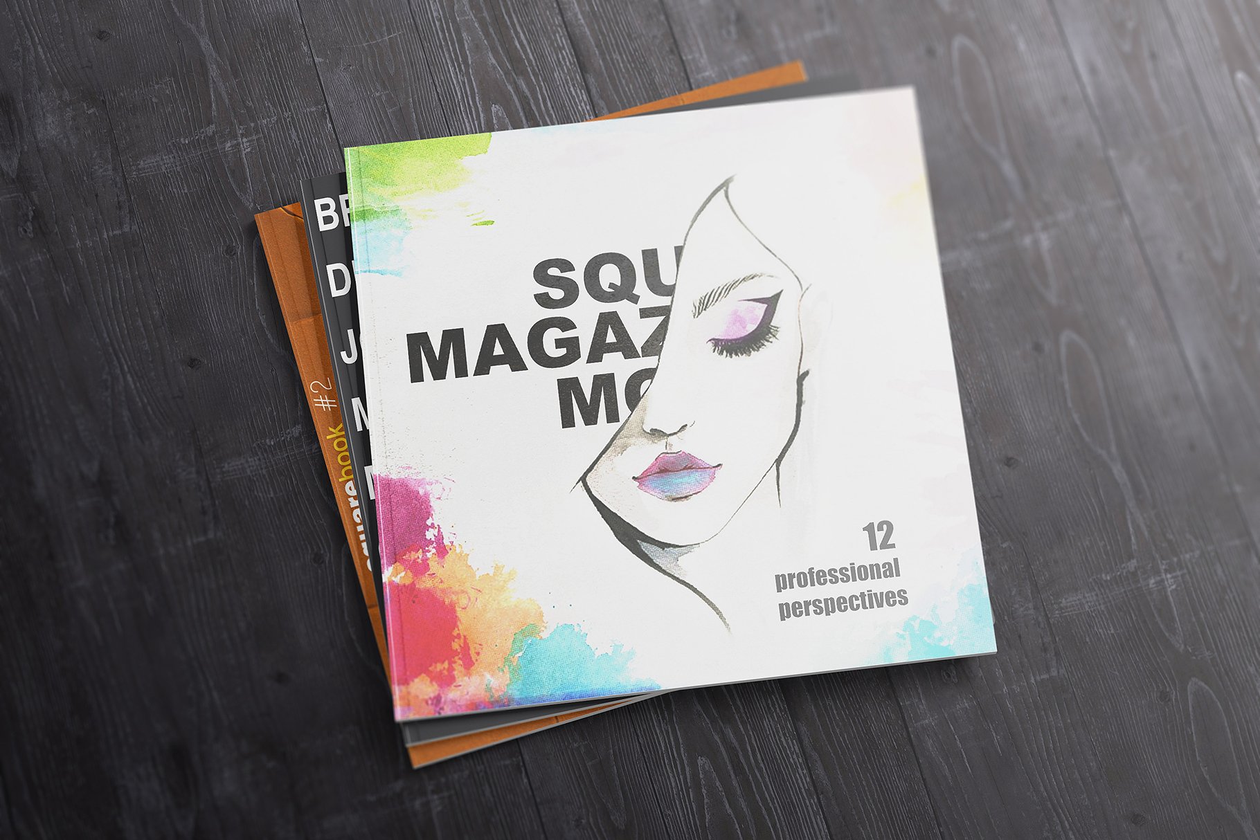 方形杂志样机模板 Square Magazine Mockups插图(10)