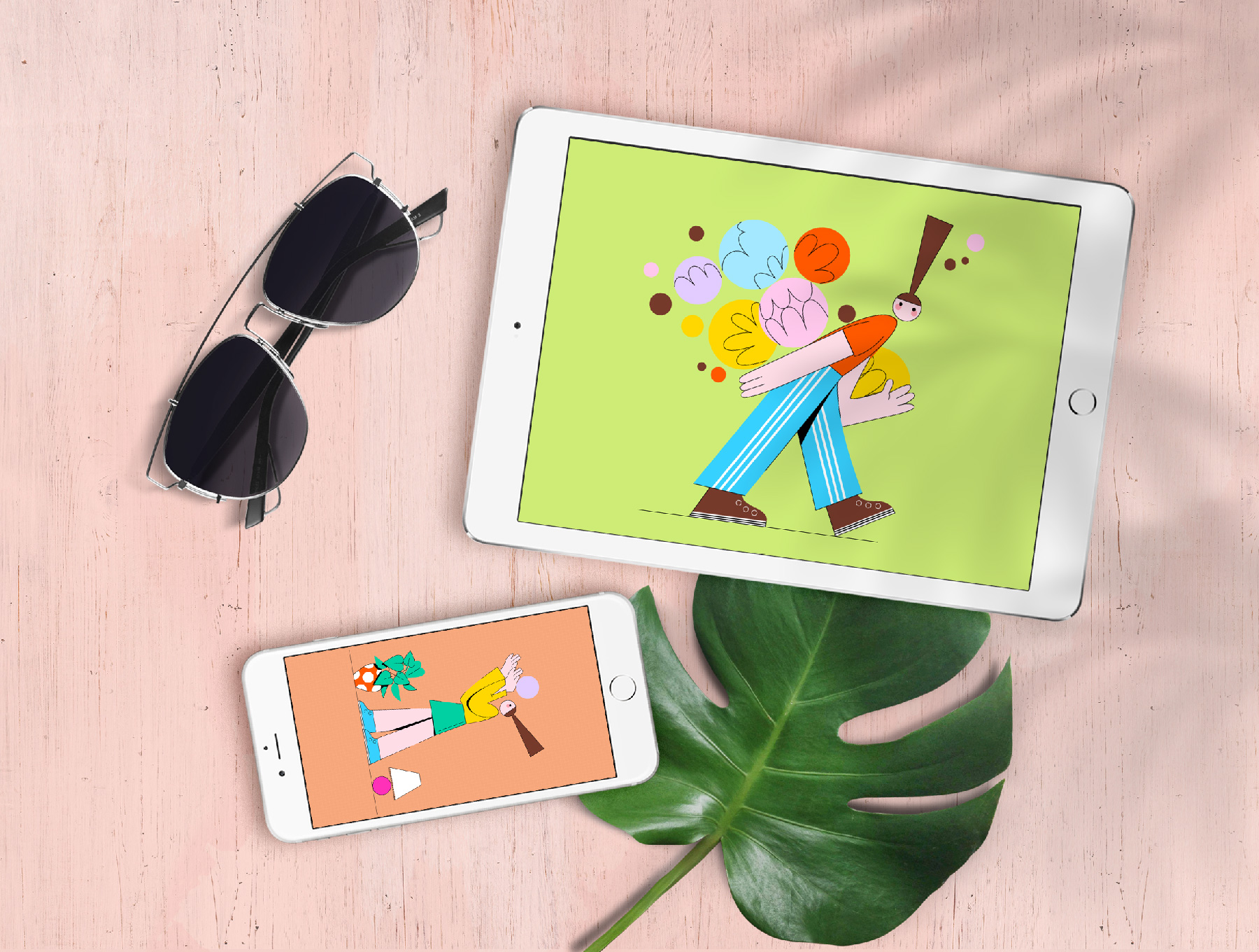 素材库下午茶:10个明亮多彩有趣的人物插画插图(5)