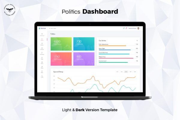 政府部门管理系统后台界面设计素材库精选模板 Politics Admin Dashboard UI Kit