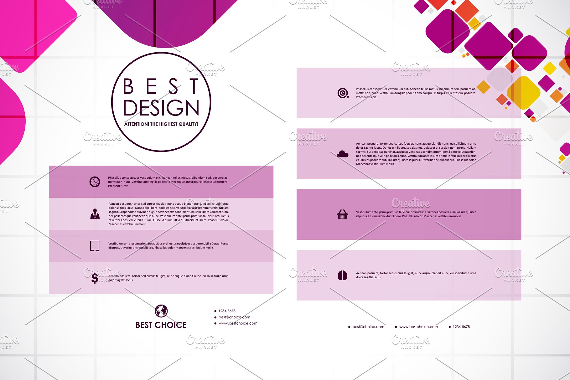 37款格子抽象图形背景小册子模板 37 Abstract Brochures插图(11)