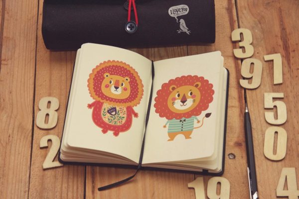 日记本笔记本素描作品预览样机素材库精选模板v1 Journal Diary Notebook Sketch View