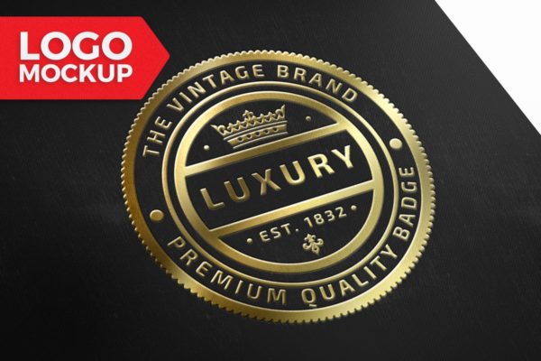 烫金效果商标Logo设计预览素材库精选模板 Gold Logo Mock-Up