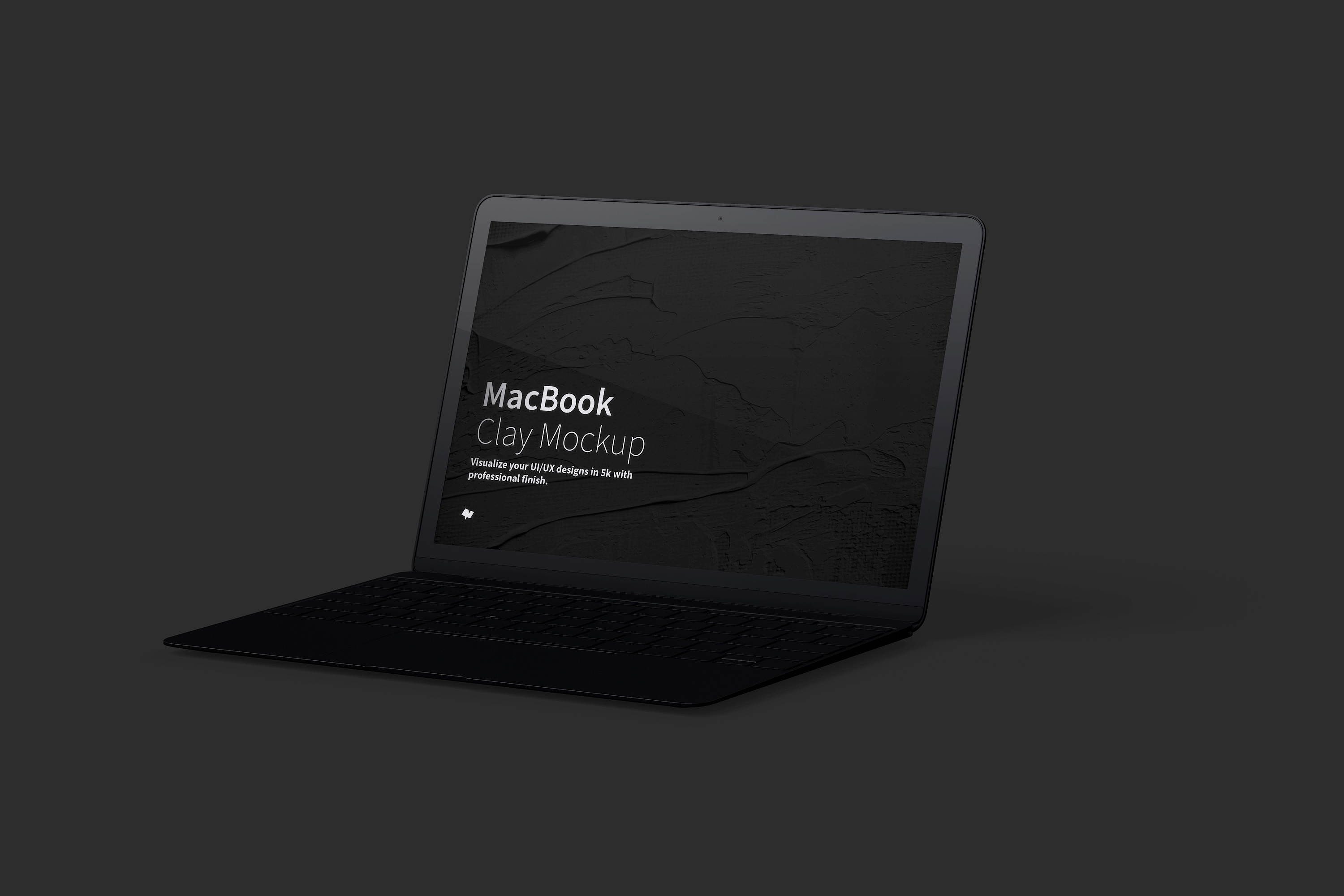 MacBook笔记本电脑屏幕演示右视图样机 Clay MacBook Mockup, Right View插图(4)