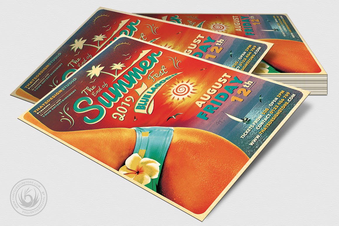 夏日女性内衣比基尼促销海报设计模板v4 Summer Fest Flyer Template V4插图(3)